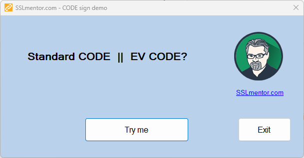 Code signing - Test SW