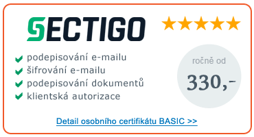 Osobní certifikát Sectigo Basic
