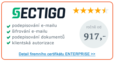 Osobní certifikát Sectigo Enterprise